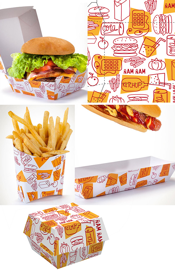 diseños estuches fast food